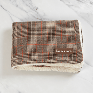 Heritage Plaid Dog Blanket - Soft Sherpa Lined - Bailey and Coco (UK)