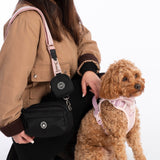 Lavender Tweed - Colour Drops - Adjustable Dog Harness, Lead, Collar & Mini Black Dog Walking Bag Bundle - Bailey and Coco (UK)