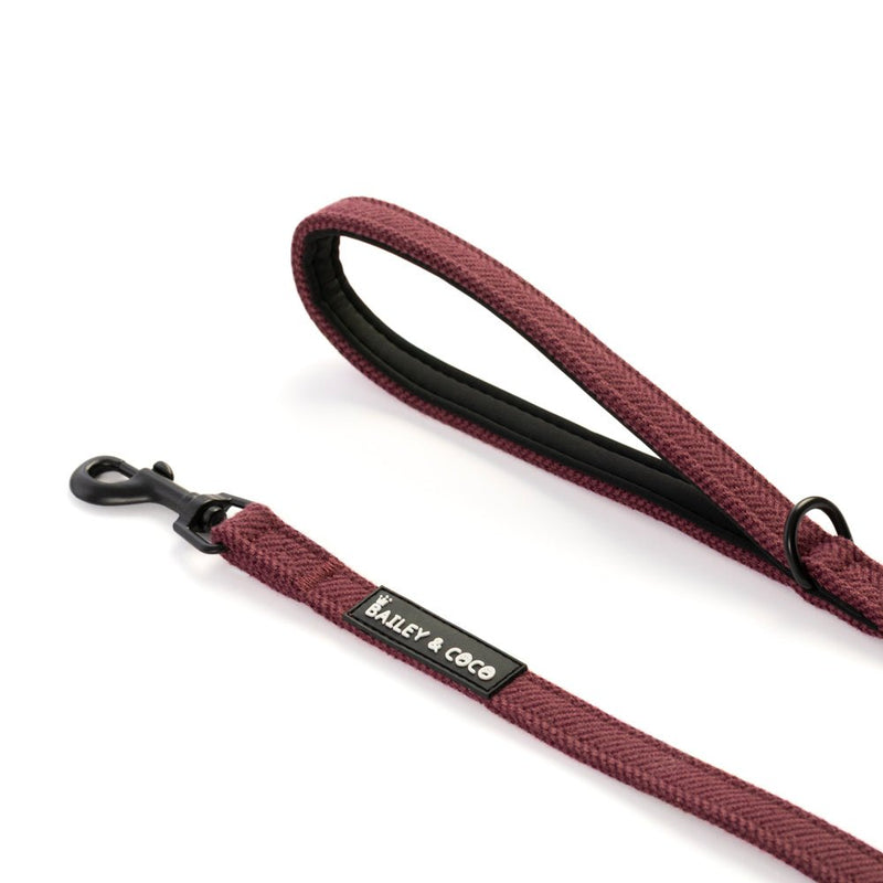 Lightweight Mini Dog Lead 5ft - Mulberry Tweed - Bailey and Coco (UK)