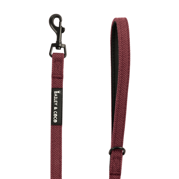 Lightweight Mini Dog Lead 5ft - Mulberry Tweed - Bailey and Coco (UK)