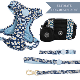 Loves me, Loves me not - Colour Drops - Adjustable Dog Harness, Lead, Collar & Mini Black Dog Walking Bag Bundle - Bailey and Coco (UK)