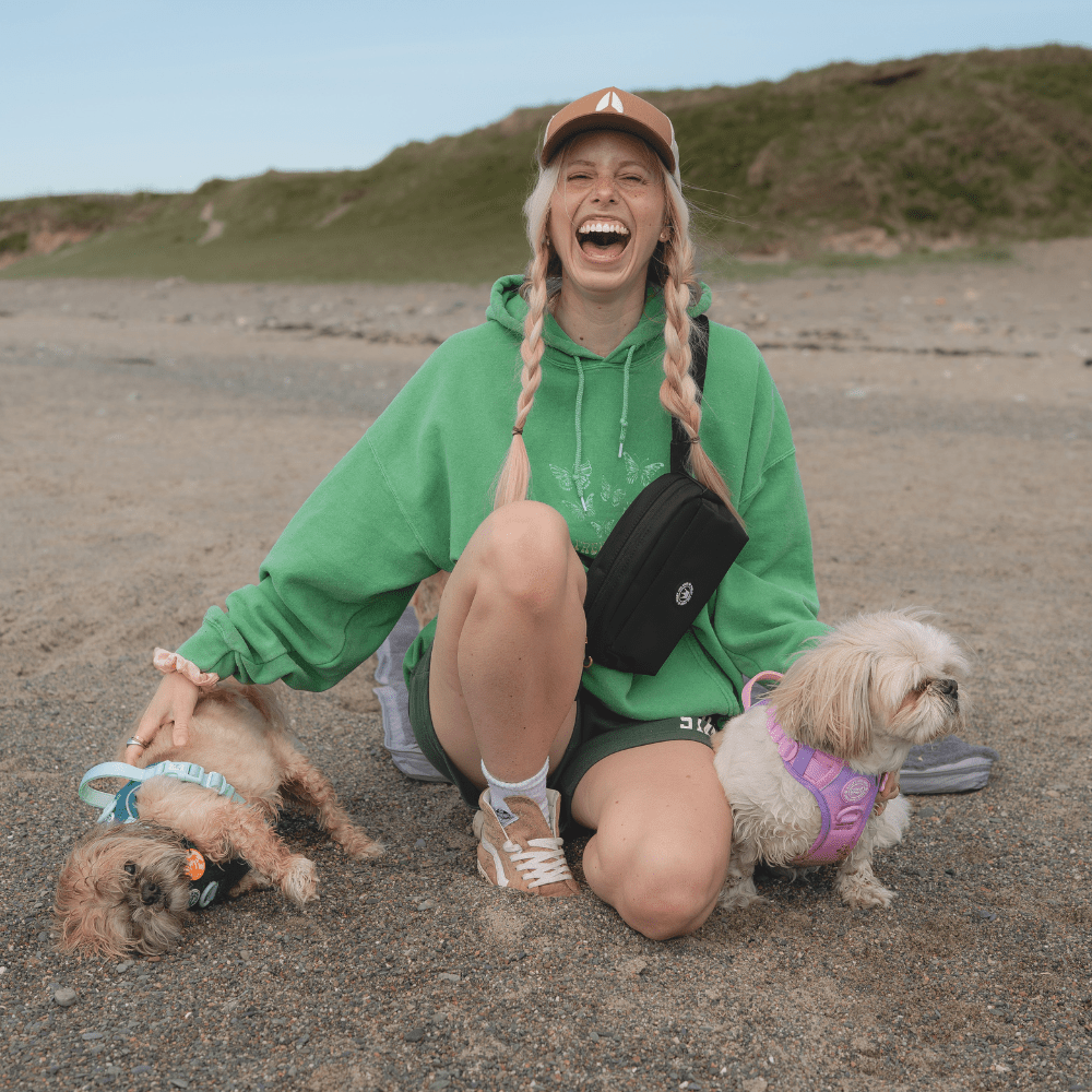 Magnetic Snap Dog Walking Bum Bag - Black - Bailey and Coco (UK)