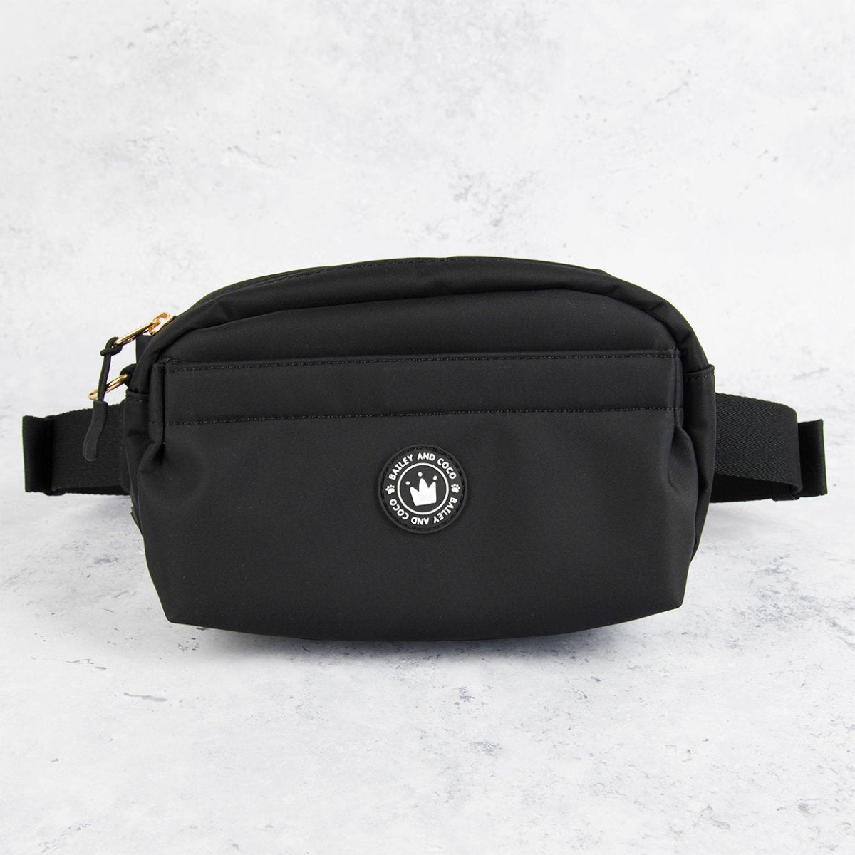 Magnetic Snap Dog Walking Bum Bag - Black - Bailey and Coco (UK)