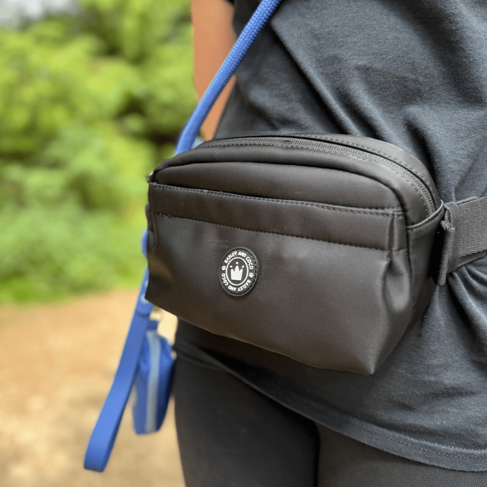 Magnetic Snap Dog Walking Bum Bag - Black - Bailey and Coco (UK)