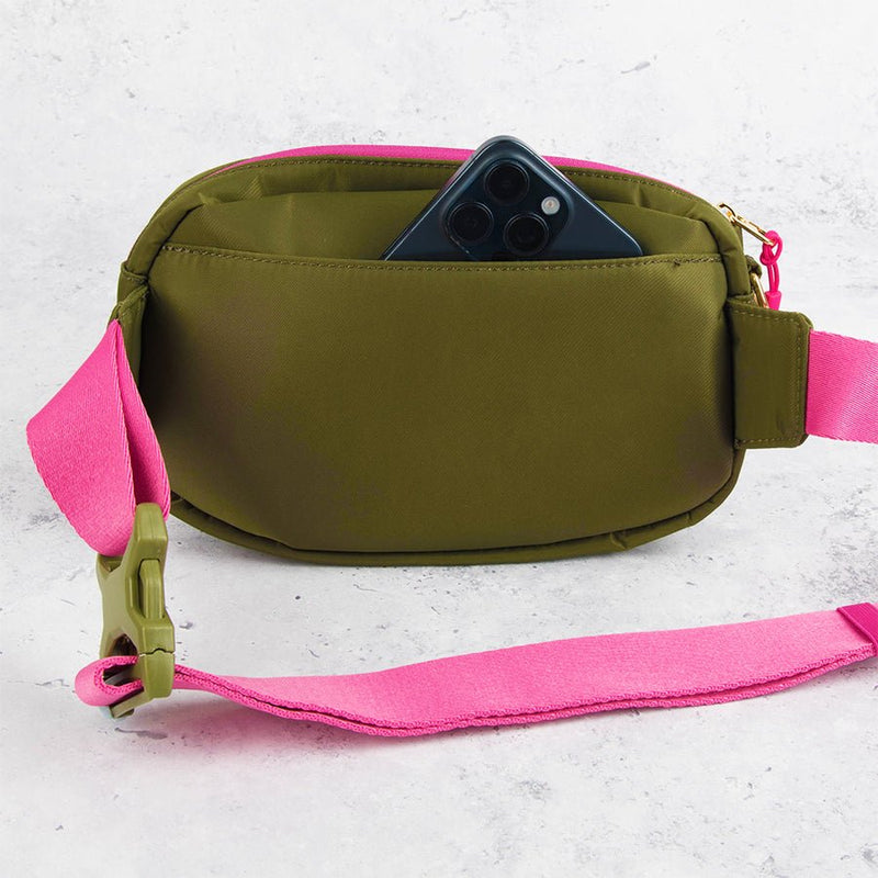 Magnetic Snap Dog Walking Bum Bag - Olive it Hot - Bailey and Coco (UK)