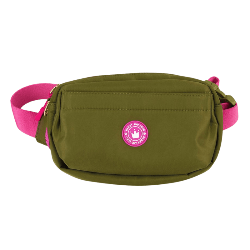 Magnetic Snap Dog Walking Bum Bag - Olive it Hot - Bailey and Coco (UK)