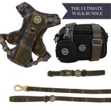 Mayfair Tweed Adjustable Dog Harness, Lead, Collar & Dog Walking Bag Bundle - Bailey and Coco (UK)