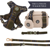 Mayfair Tweed Adjustable Dog Harness, Lead, Collar & Latte Dog Walking Bag Bundle - Bailey and Coco (UK)
