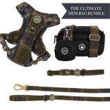 Mayfair Tweed - Colour Drops - Adjustable Dog Harness, Lead, Collar & Mini Black Dog Walking Bag Bundle - Bailey and Coco (UK)