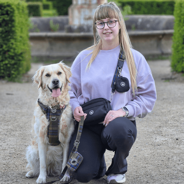 Mayfair Tweed - Colour Drops - Lightweight & Adjustable Dog Harness, Lead, Collar & Dog Walking Bag Bundle Latte - Bailey and Coco (UK)