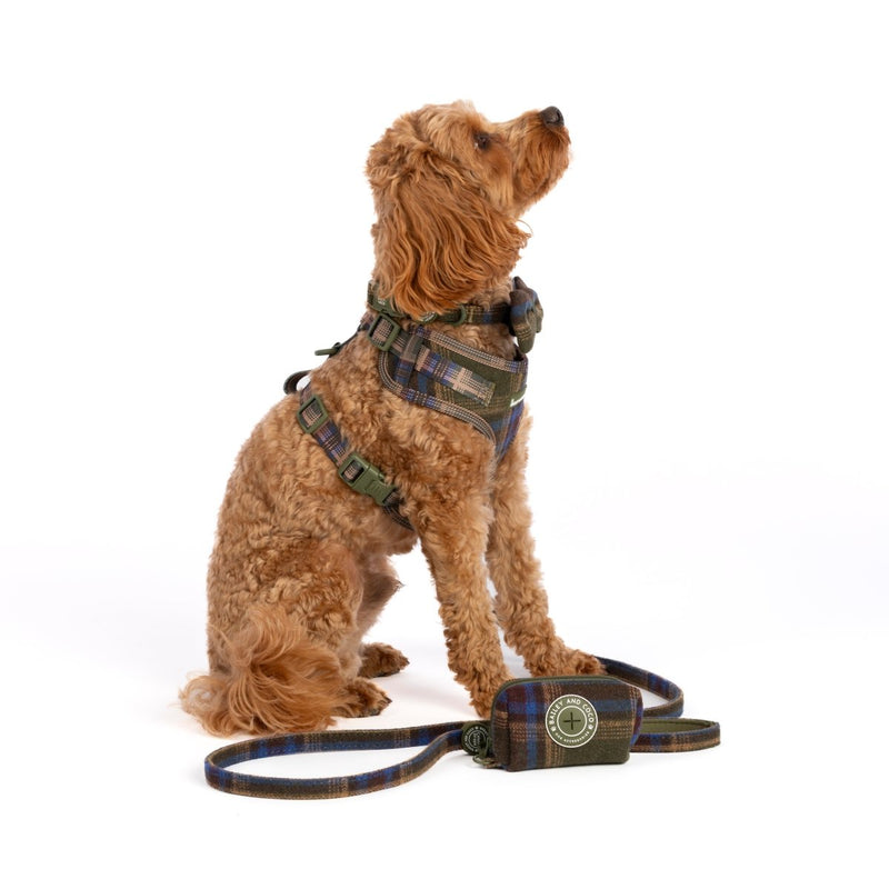 Mayfair Tweed - Colour Drops - Lightweight & Adjustable Dog Harness, Lead, Collar & Dog Walking Bag Bundle Latte - Bailey and Coco (UK)