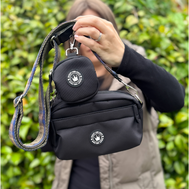 Mayfair Tweed - Colour Drops - Lightweight & Adjustable Dog Harness, Lead, Collar & Mini Black Dog Walking Bag Bundle - Bailey and Coco (UK)