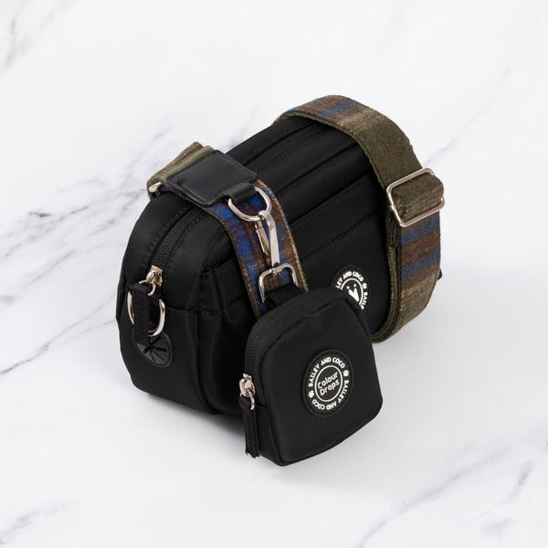 Mayfair Tweed - Colour Drops - Lightweight & Adjustable Dog Harness, Lead, Collar & Mini Black Dog Walking Bag Bundle - Bailey and Coco (UK)