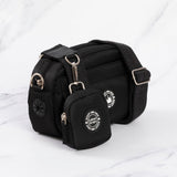 Mini Magnetic Snap Dog Walking Bag with Charcoal Tweed Strap - Bailey and Coco (UK)
