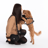 Mini Magnetic Snap Dog Walking Bag with Charcoal Tweed Strap - Bailey and Coco (UK)