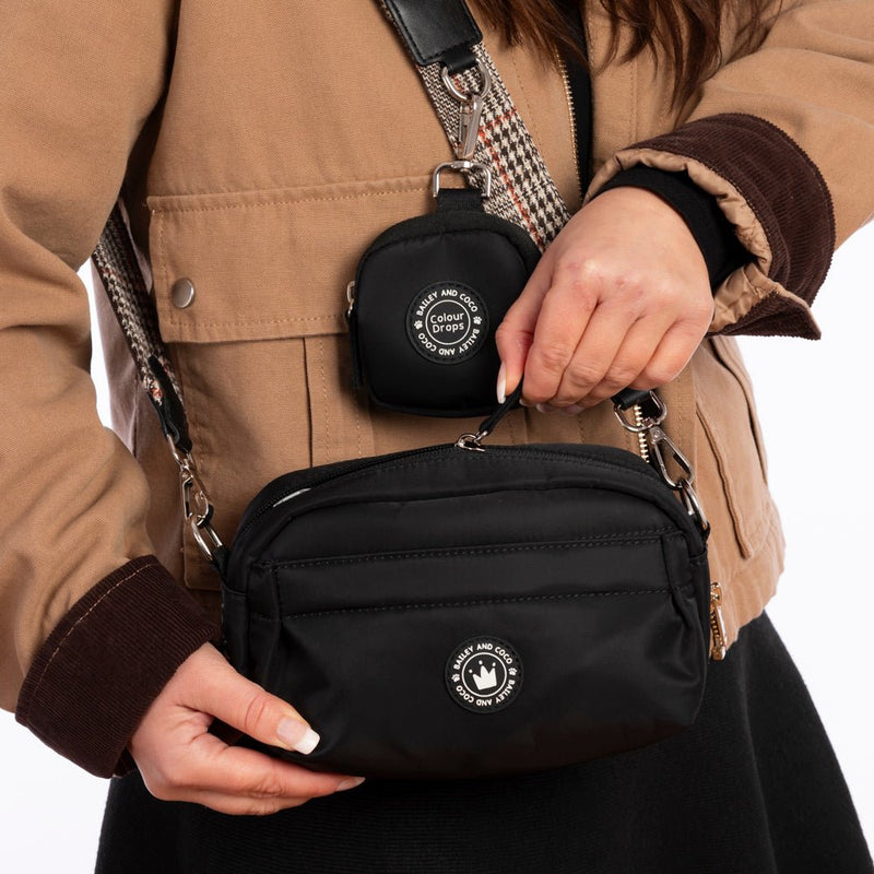 Mini Magnetic Snap Dog Walking Bag with Heritage Plaid Strap - Bailey and Coco (UK)