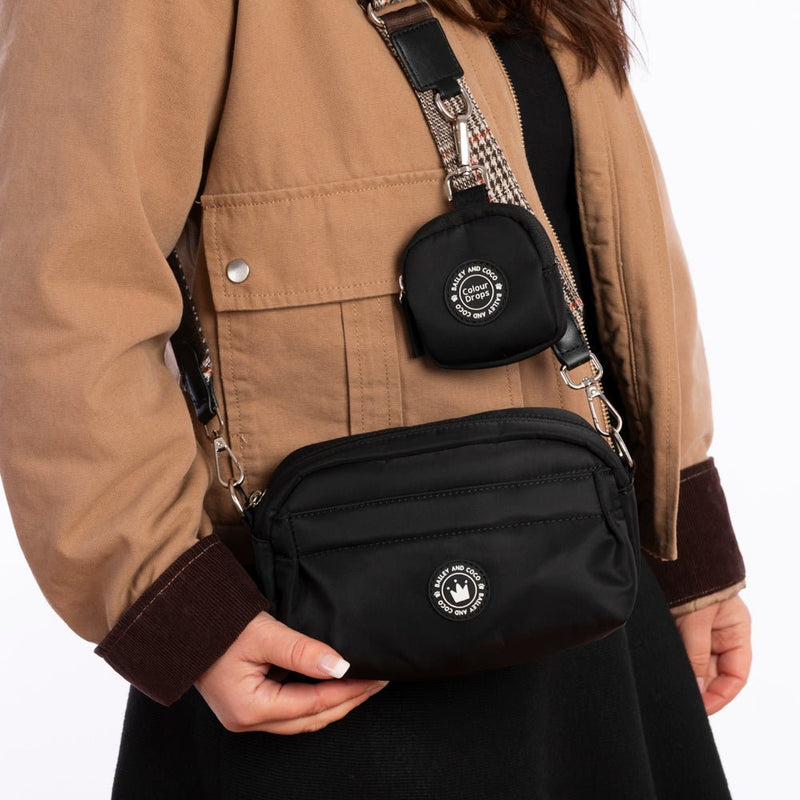 Mini Magnetic Snap Dog Walking Bag with Heritage Plaid Strap - Bailey and Coco (UK)