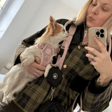 Mini Magnetic Snap Dog Walking Bag with Lavender Tweed Strap - Bailey and Coco (UK)