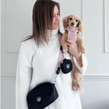 Mini Magnetic Snap Dog Walking Bag with Lavender Tweed Strap - Bailey and Coco (UK)