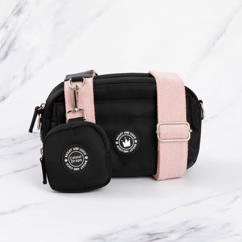 Mini Magnetic Snap Dog Walking Bag with Lavender Tweed Strap - Bailey and Coco (UK)