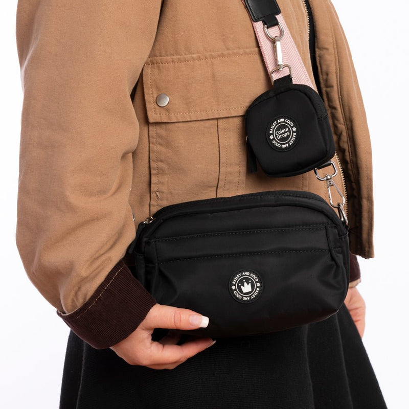 Mini Magnetic Snap Dog Walking Bag with Lavender Tweed Strap - Bailey and Coco (UK)