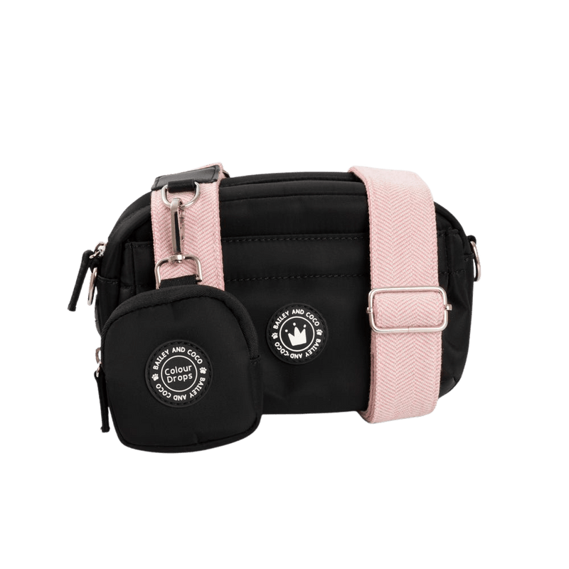 Mini Magnetic Snap Dog Walking Bag with Lavender Tweed Strap - Bailey and Coco (UK)
