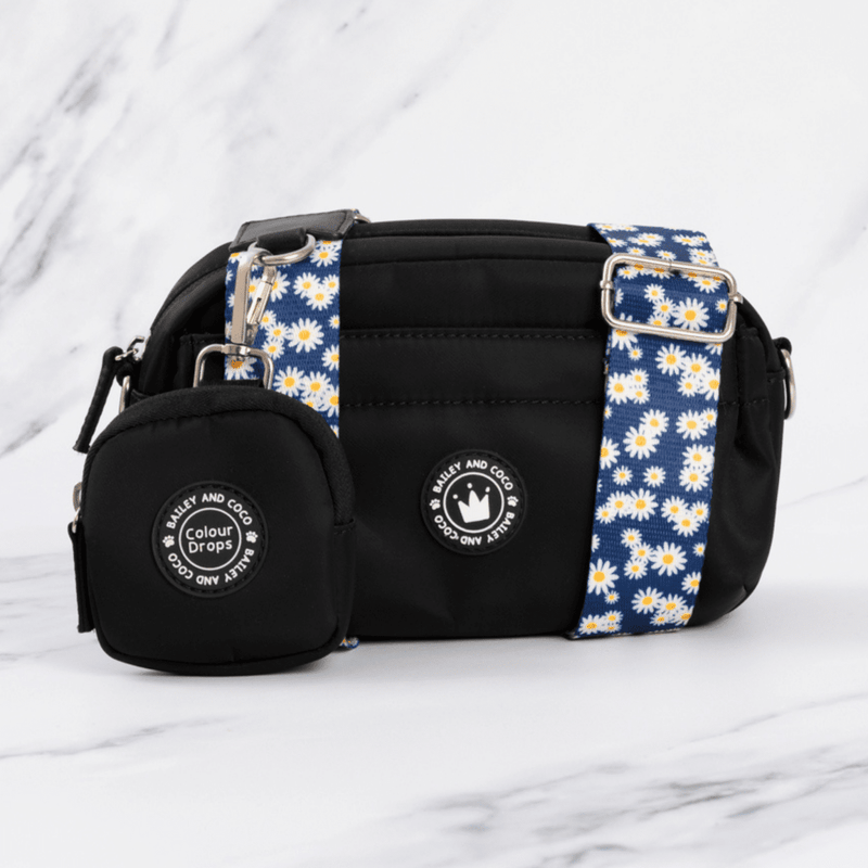 Mini Magnetic Snap Dog Walking Bag with Loves me, Loves me not Strap - Bailey and Coco (UK)