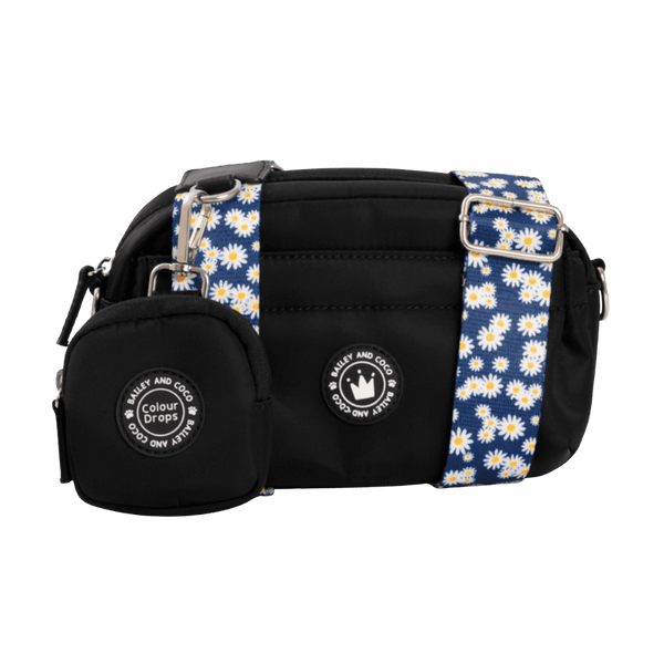 Mini Magnetic Snap Dog Walking Bag with Loves me, Loves me not Strap - Bailey and Coco (UK)