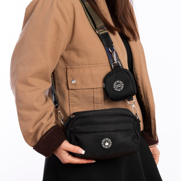 Mini Magnetic Snap Dog Walking Bag with Mayfair Tweed Strap - Bailey and Coco (UK)