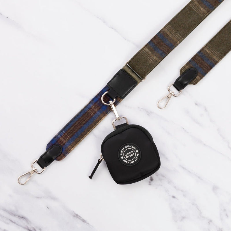 Mini Magnetic Snap Dog Walking Bag with Mayfair Tweed Strap - Bailey and Coco (UK)