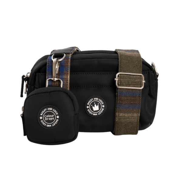 Mini Magnetic Snap Dog Walking Bag with Mayfair Tweed Strap - Bailey and Coco (UK)