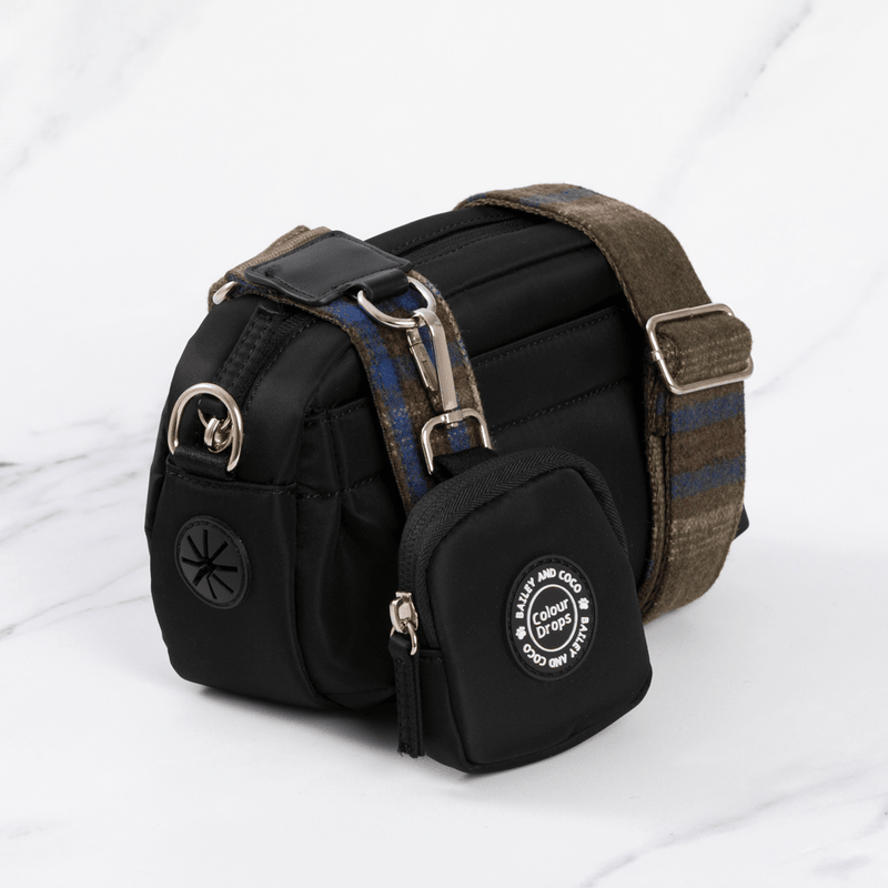 Mini Magnetic Snap Dog Walking Bag with Mayfair Tweed Strap - Bailey and Coco (UK)