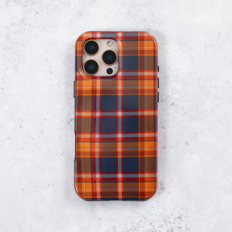 Orange Tartan iPhone 14 Pro Case - Bailey and Coco (UK)