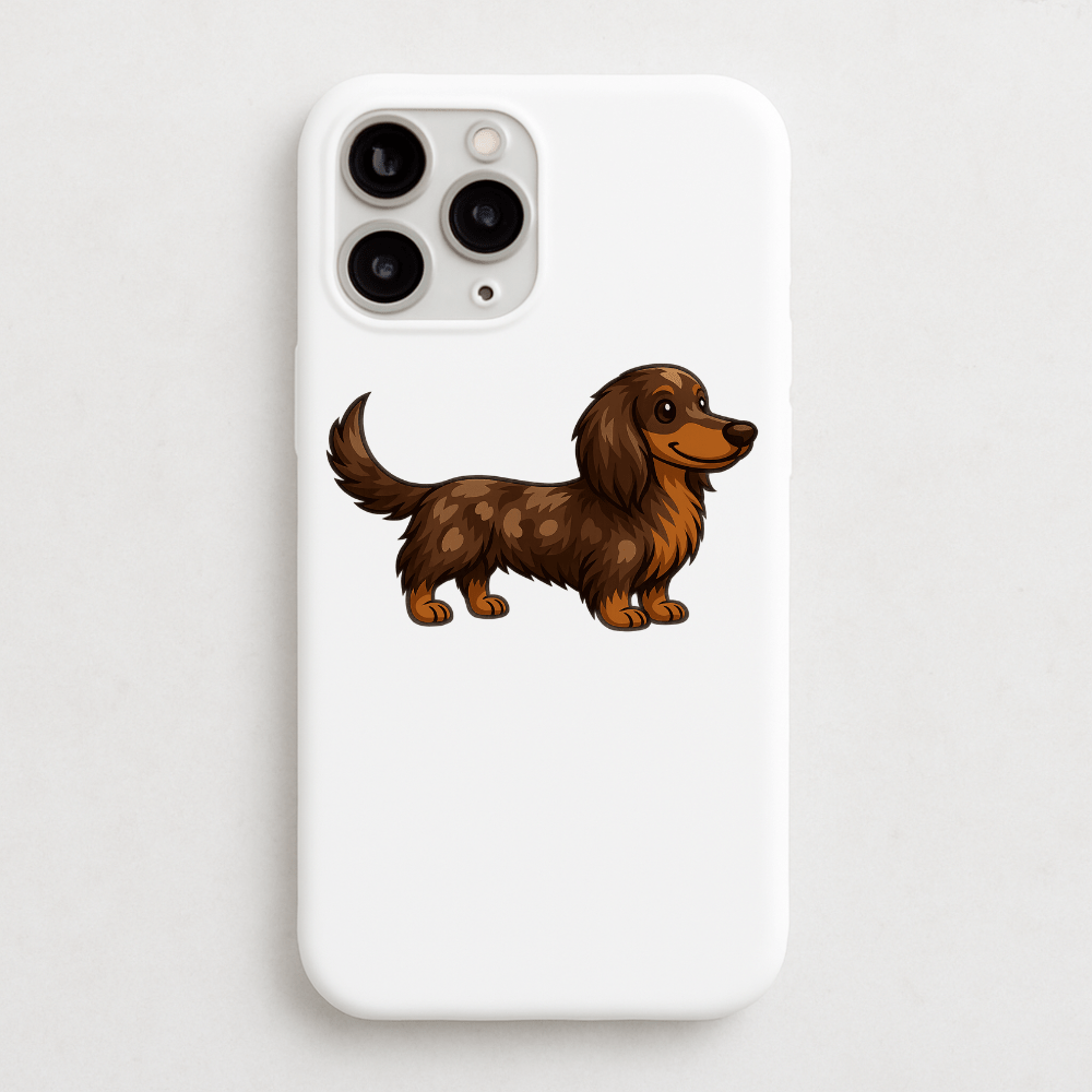 Personalised Dapple Dachshund Phone Case | iPhone 17, 16, 15 & More - Bailey and Coco (UK)