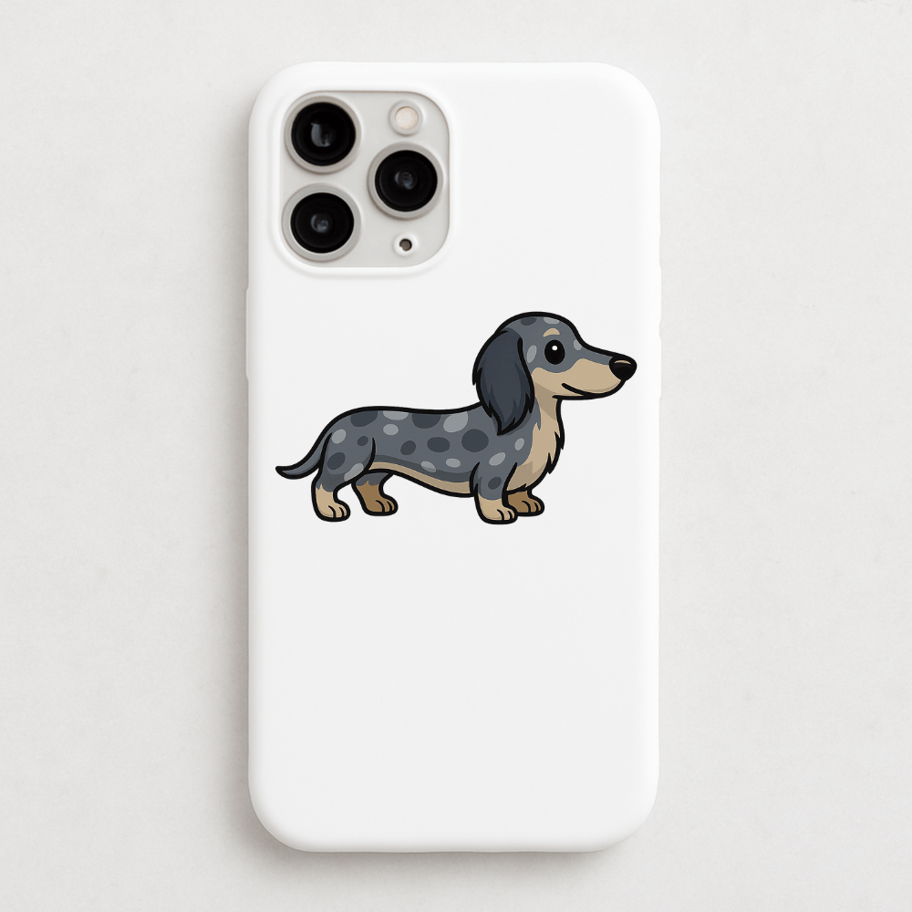 Personalised Dapple Dachshund Phone Case | iPhone 17, 16, 15 & More - Bailey and Coco (UK)