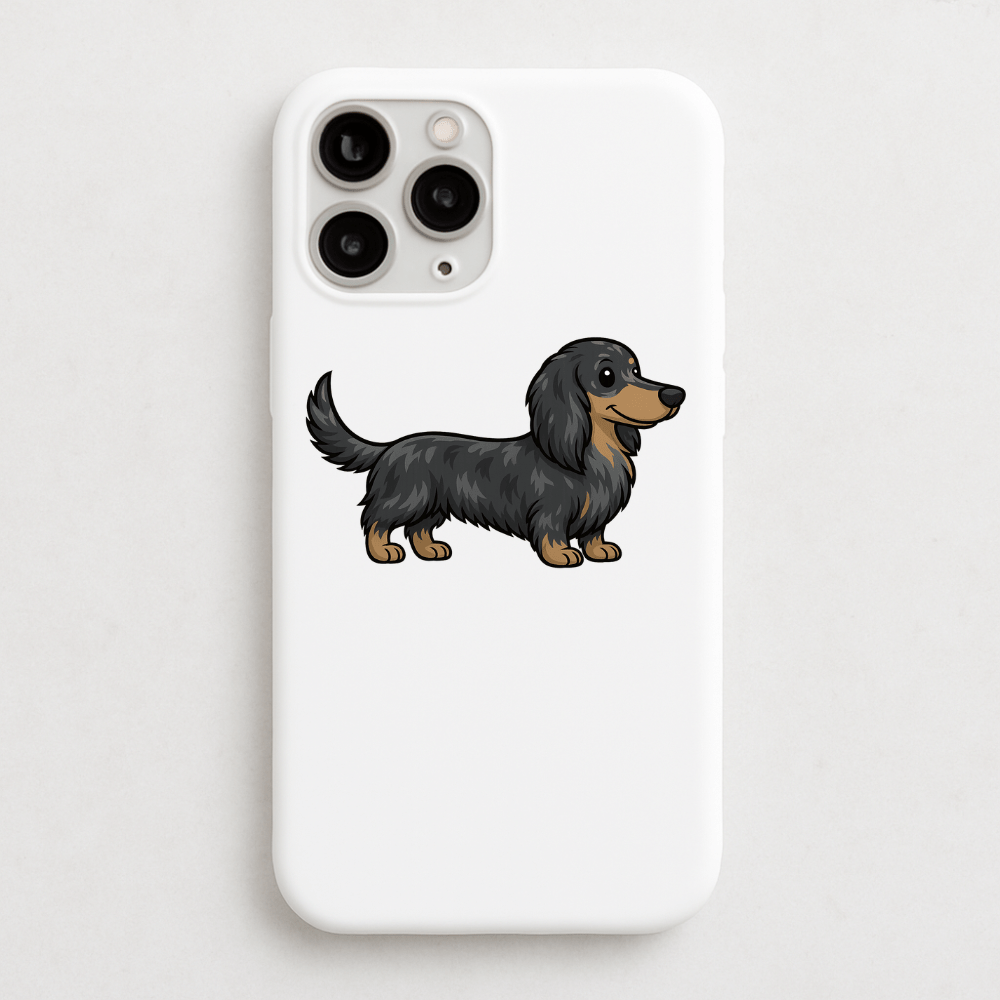 Personalised Long Haired Dachshund Phone Case | iPhone 17, 16, 15 & More - Bailey and Coco (UK)