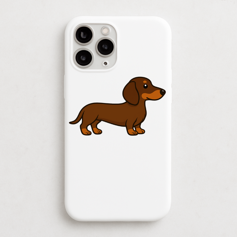 Personalised Short Haired Dachshund Phone Case | iPhone 17, 16, 15 & More - Bailey and Coco (UK)