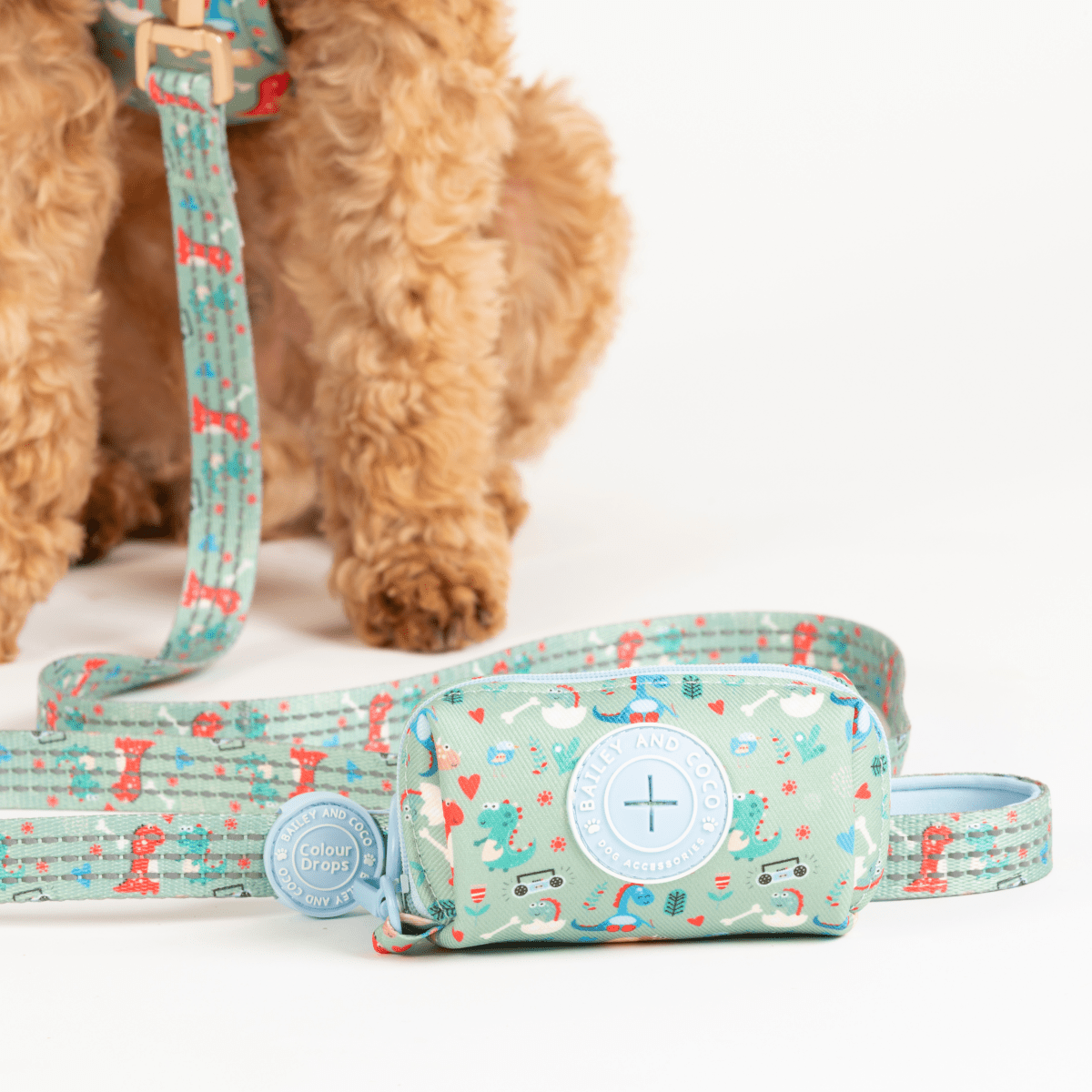Poo Bag Holder - Colour Drops - Dino Party - Bailey and Coco (UK)