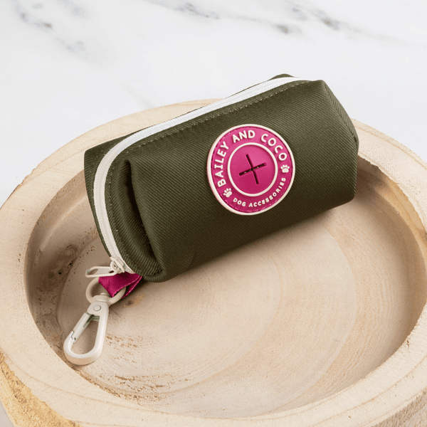 Poo Bag Holder - COLOUR DROPS® - Olive it Hot - Bailey and Coco (UK)