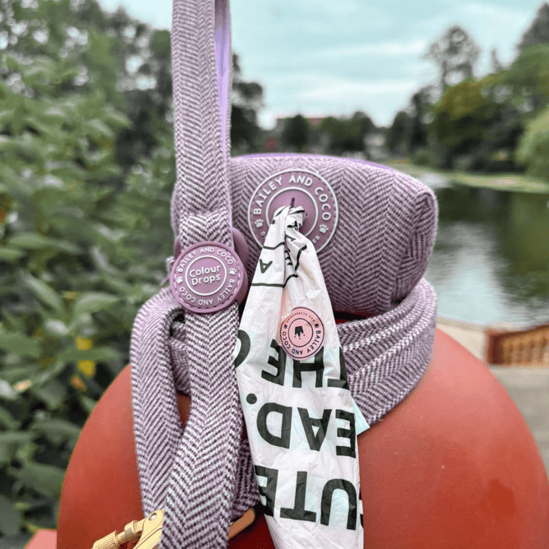 Poo Bag Holder - Colour Drops - Plum Tweed - Bailey and Coco (UK)