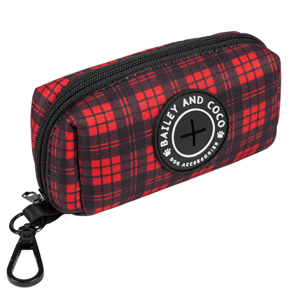 Poo Bag Holder - The Red Tartan One - Bailey and Coco (UK)