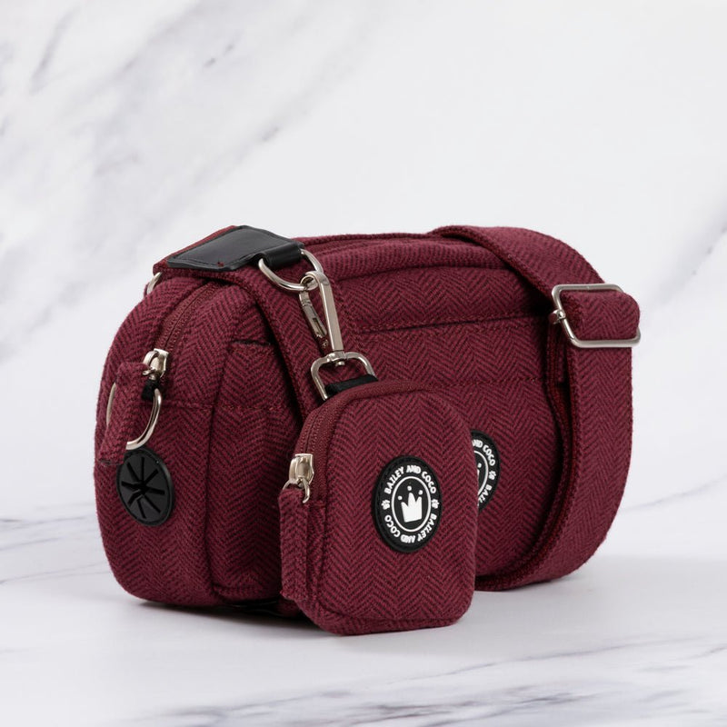 Premium Mulberry Tweed Dog Walking Bag - Bailey and Coco (UK)