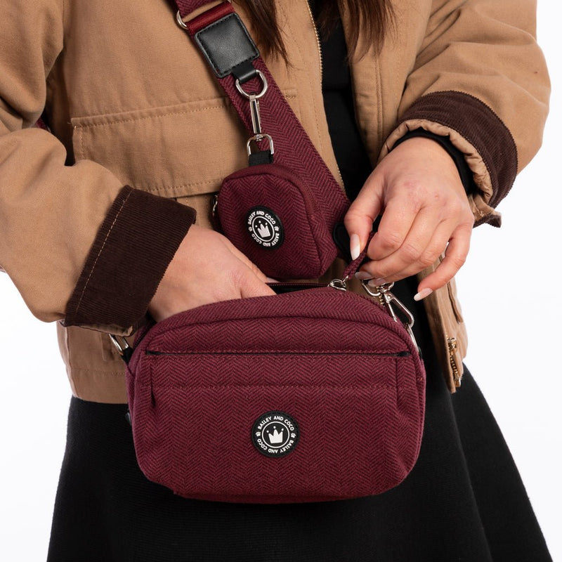 Premium Mulberry Tweed Dog Walking Bag - Bailey and Coco (UK)