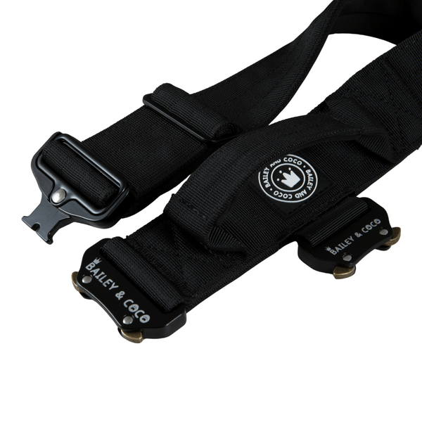 Premium Power Trails® Heavy-Duty Utility Dog Collar - All Black - alternate view