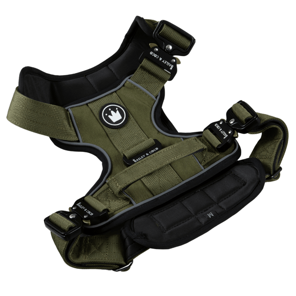 Premium Power Trails® Heavy - Duty Utility Dog Harness - All Khaki - Bailey and Coco (UK)