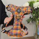 Trail & Glow® Dog Harness Premium No-Pull Design - Rustic Tartan