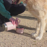 2-in-1  Dog Walking Water Bottle with Straw & Treat Bowl  - 1L - Jet Black