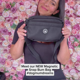 Magnetic Snap Dog Walking Bum Bag - Black