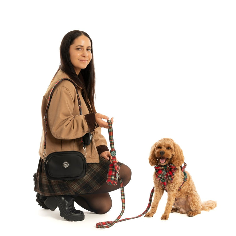 Red Highland Tartan Strap for Dog Walking Bag - Bailey and Coco (UK)