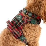 Red Highland Tartan Trail & Glow Dog Harness, Lead & Collar Bundle - Bailey and Coco (UK)